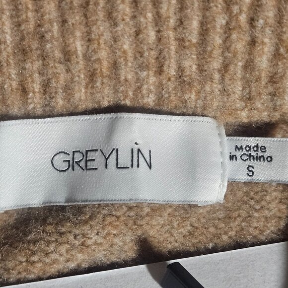 Greylin Women’s Taupe Knit Midi Skirt S – Quiet Luxury Soft Neutral Minimalist - Picture 5 of 11